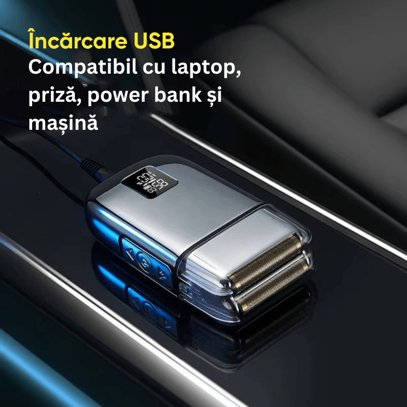 Ingrijire personala si Cosmetice - Aparate & accesorii ingrijire personala - Aparate de ras si tuns - Aparate de ras electrice - Aparat Ras Electric 4D BIRAI® AlphaX, 8500 RPM, 3 Viteze, USB, Waterproof, LCD, Lame Duble, Umed/Uscat - Infinity.ro