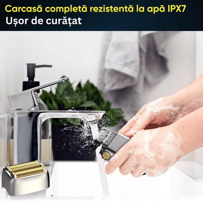 Ingrijire personala si Cosmetice - Aparate & accesorii ingrijire personala - Aparate de ras si tuns - Aparate de ras electrice - Aparat Ras Electric 4D BIRAI® AlphaX, 8500 RPM, 3 Viteze, USB, Waterproof, LCD, Lame Duble, Umed/Uscat - Infinity.ro