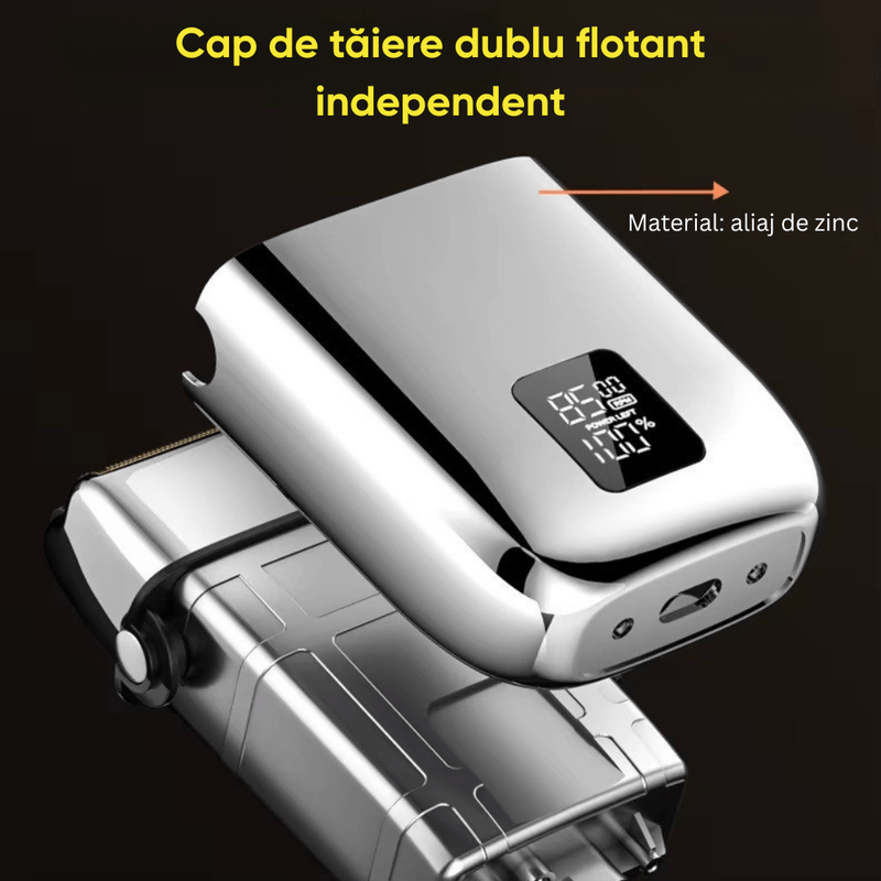 Ingrijire personala si Cosmetice - Aparate & accesorii ingrijire personala - Aparate de ras si tuns - Aparate de ras electrice - Aparat Ras Electric 4D BIRAI® AlphaX, 8500 RPM, 3 Viteze, USB, Waterproof, LCD, Lame Duble, Umed/Uscat - Infinity.ro