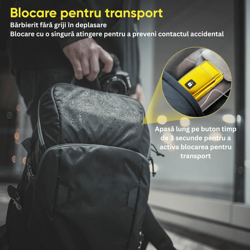 Ingrijire personala si Cosmetice - Aparate & accesorii ingrijire personala - Aparate de ras si tuns - Aparate de ras electrice - Aparat Ras Electric 4D BIRAI® AlphaX, 8500 RPM, 3 Viteze, USB, Waterproof, LCD, Lame Duble, Umed/Uscat, Auriu - Infinity.ro