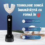 Ingrijire personala si Cosmetice - Igiena dentara - Periute de dinti electrice - Periuta Electrica 360° Sonic, Cap U, Albire, Wireless, 60 Zile Autonomie, Curatare Dinti si Gingii - Infinity.ro