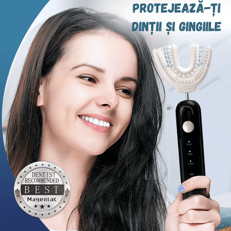 Ingrijire personala si Cosmetice - Igiena dentara - Periute de dinti electrice - Periuta Electrica 360° Sonic, Cap U, Albire, Wireless, 60 Zile Autonomie, Curatare Dinti si Gingii - Infinity.ro