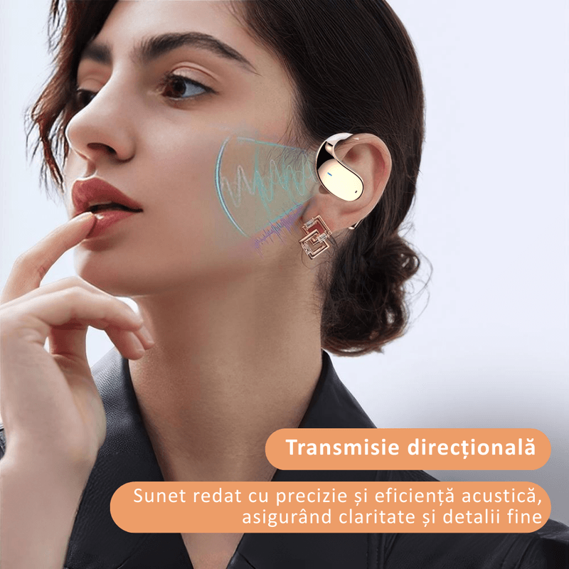 TV, Audio-Video si Foto - Portabile audio - Casti audio - Casti wireless open-ear, traducere AI in timp real, 144 limbi, afisaj digital, bluetooth 5.4 dual-mode, Bej - Infinity.ro