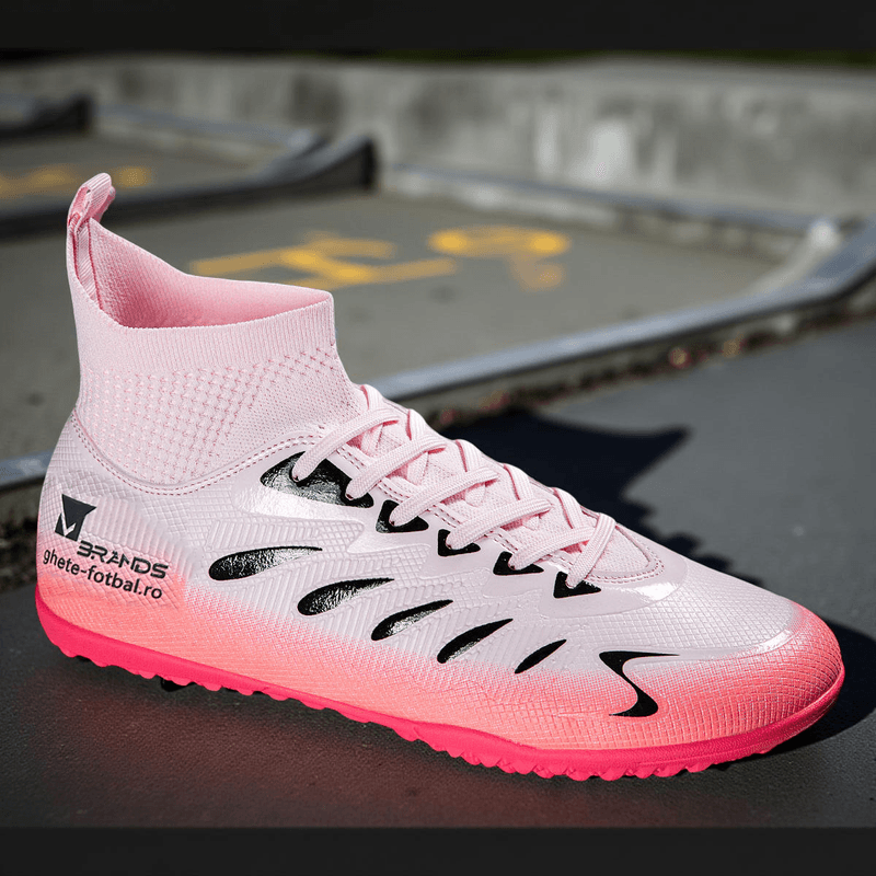 Sport si Outdoor - Echipament Sportiv - Incaltaminte sport - Ghete si bocanci - Ghete de fotbal MBrands, 8.8 cu glezna pentru teren sintetic, roz 38 - Infinity.ro