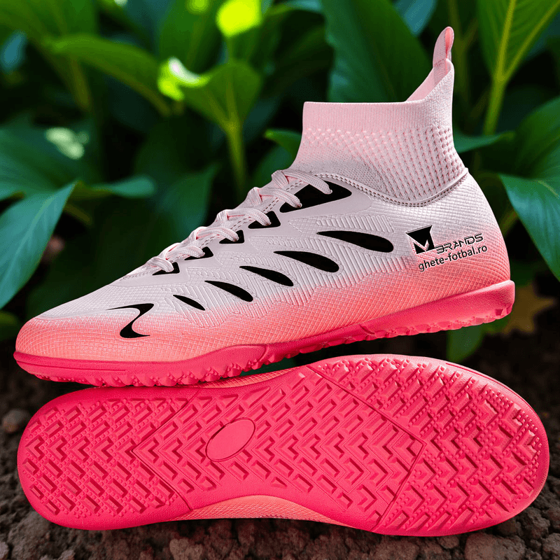 Sport si Outdoor - Echipament Sportiv - Incaltaminte sport - Ghete si bocanci - Ghete de fotbal MBrands, 8.8 cu glezna pentru teren sintetic, roz 38 - Infinity.ro