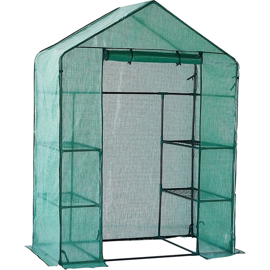 Solar pentru rasaduri si gradina, structura metalica si PVC, 6 rafturi, folie protectie UV, 143x73x195 cm