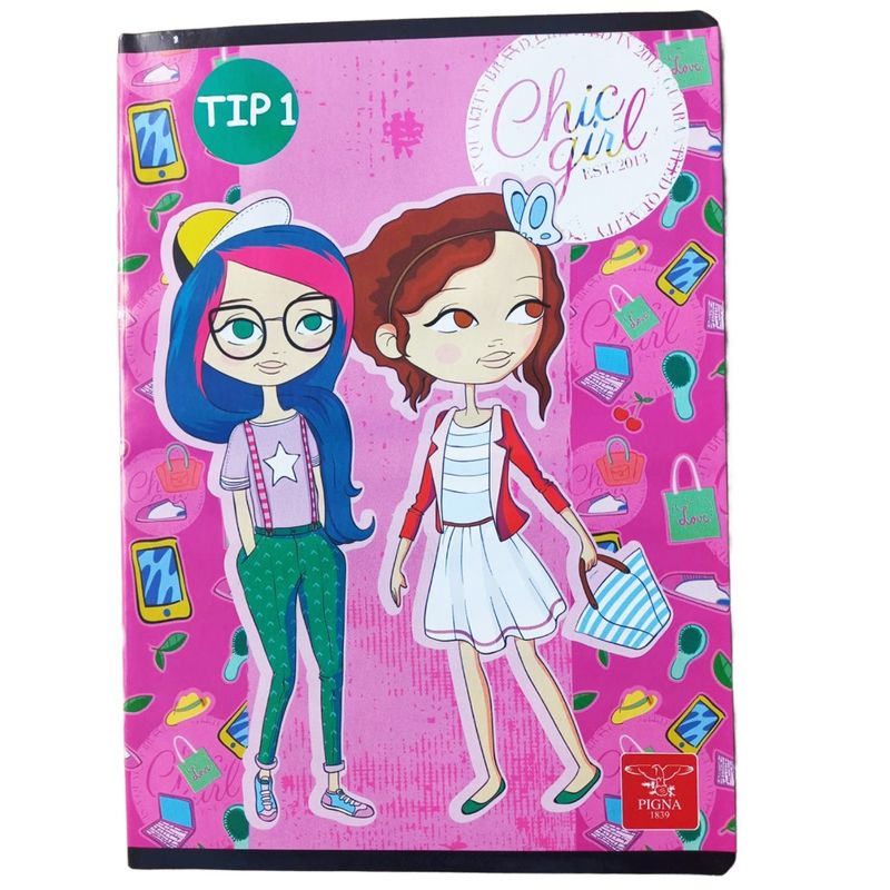 Carti si Birotica - Rechizite - Caiete - Caiete tip 1 si 2 - Set de 5 Caiete Tip 1, Linomag®, Pentru scolari si profesori, Modele pentru fete, A5, 24 FILE, 70gm², Multicolor - Infinity.ro