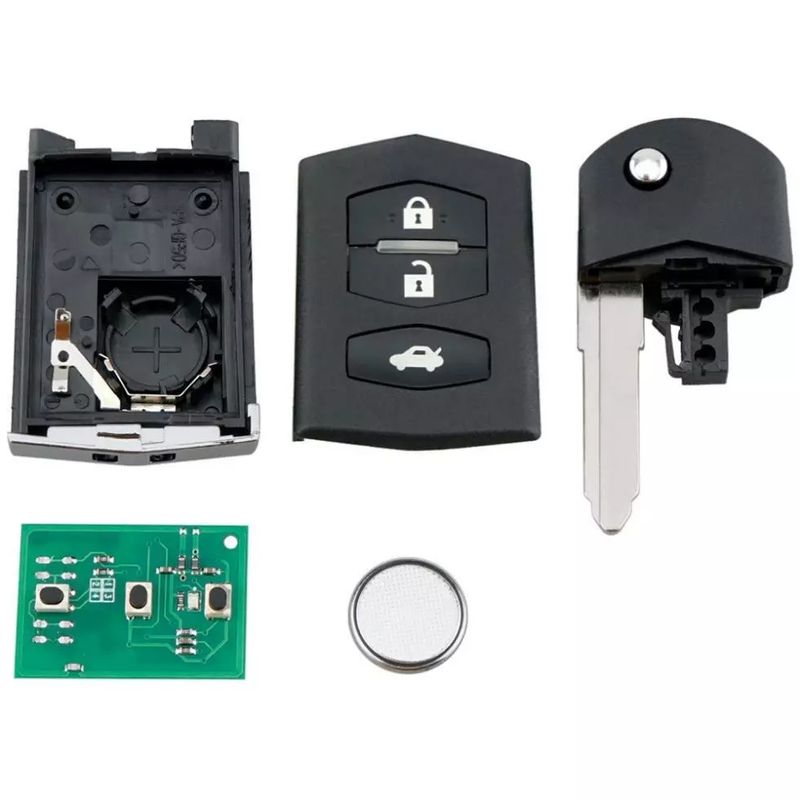 Auto si Moto - Electronice auto - Accesorii electronice auto - Carcasa Cheie Auto Completa tip Briceag Techstar, cu 3 Butoane, 433MHz, SKE126-01, Cip ID63 80bit – - Infinity.ro