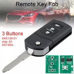 Auto si Moto - Electronice auto - Accesorii electronice auto - Carcasa Cheie Auto Completa tip Briceag Techstar, cu 3 Butoane, 433MHz, SKE126-01, Cip ID63 80bit – - Infinity.ro