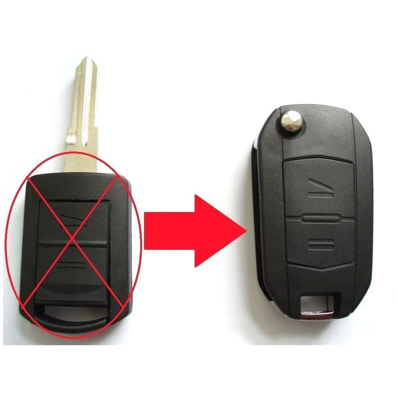 Auto si Moto - Electronice auto - Accesorii electronice auto - Carcasa Cheie Telecomanda 2 Butoane Flip HU46 Compatibila cu Opel – Corsa C, Meriva A, Tigra B, Combo - Infinity.ro