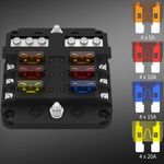 Auto si Moto - Reparatii si depanare - Scule auto - Scule si truse auto - Panou sigurante auto cu 6 circuite, 12V/24V, cu bara negativa, capac protectie, etichete si - Infinity.ro