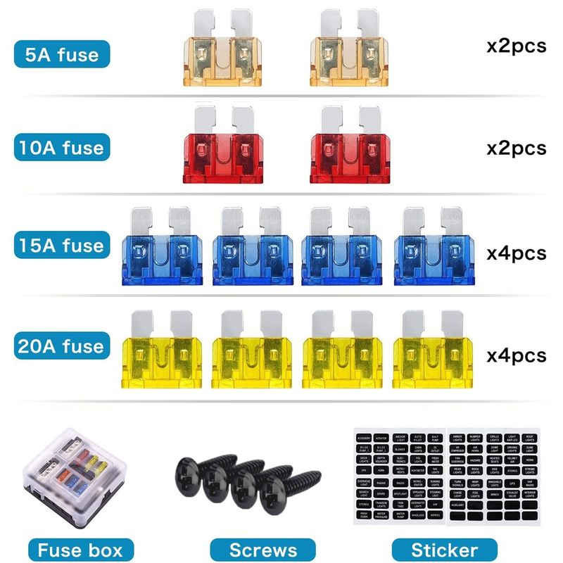 Auto si Moto - Reparatii si depanare - Scule auto - Scule si truse auto - Panou sigurante auto cu 6 circuite, 12V/24V, cu bara negativa, capac protectie, etichete si - Infinity.ro