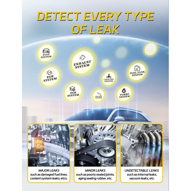 Auto si Moto - Reparatii si depanare - Scule auto - Scule si truse auto - Detector de Fum Auto EVAP Solary SD302, DC 12V, cu Pompa si Manometru, Detectare Scapari Vacuum, - Infinity.ro