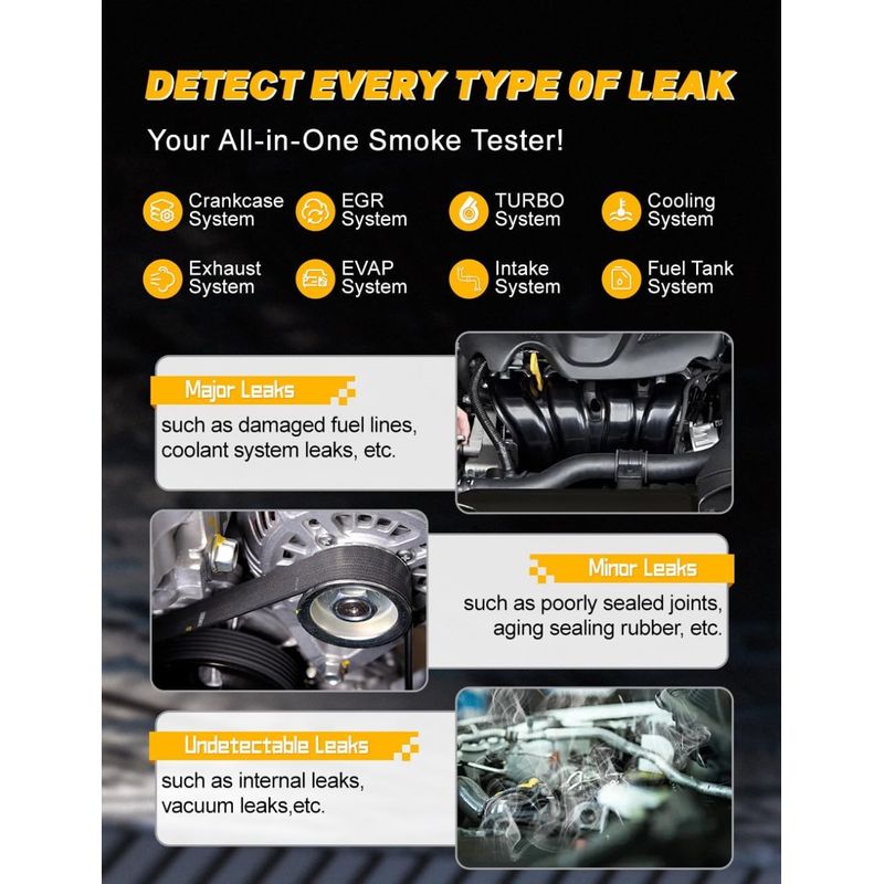 Auto si Moto - Reparatii si depanare - Scule auto - Scule si truse auto - Detector Scapari Fum Auto Techstar SD405, 12V, cu Pompa Incorporata, Reglaj Presiune, EVAP, Vacuum, - Infinity.ro