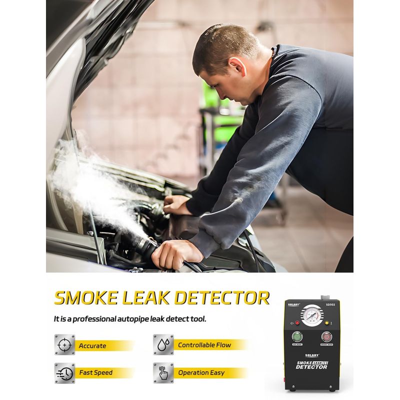 Auto si Moto - Reparatii si depanare - Scule auto - Scule si truse auto - Detector de Fum Auto EVAP Solary SD302, DC 12V, cu Pompa si Manometru, Detectare Scapari Vacuum, - Infinity.ro