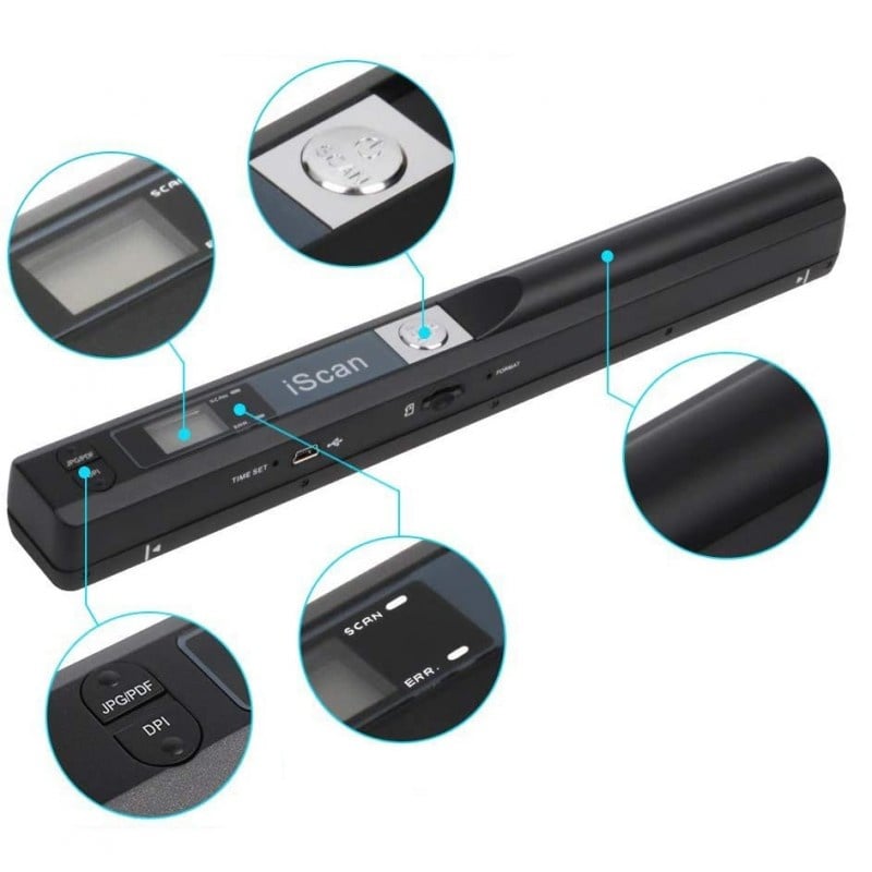 Carti si Birotica - Carti - Accesorii pentru cititori - Scanner Portabil iScan Mini de 900DPI cu Ecran LCD, JPG/PDF, Tip A4, Carti, Reviste, - Infinity.ro