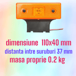 Auto si Moto - Piese auto si accesorii - Caroserie - Faruri, stopuri si proiectoare - Set 6 lampi laterale, led, galbene, 12/24 V, plastic, agabaritice, 110x40 mm - Infinity.ro