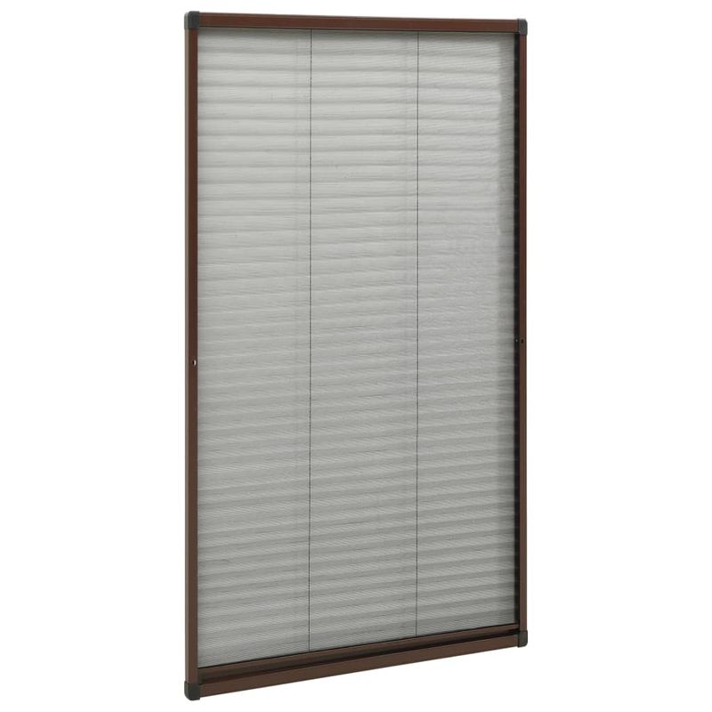 Casa si Gradina - Textile si covoare - Perdele si draperii - Perdele - Plasa insecte plisse pentru ferestre, maro, 80x160 cm, aluminiu - Infinity.ro