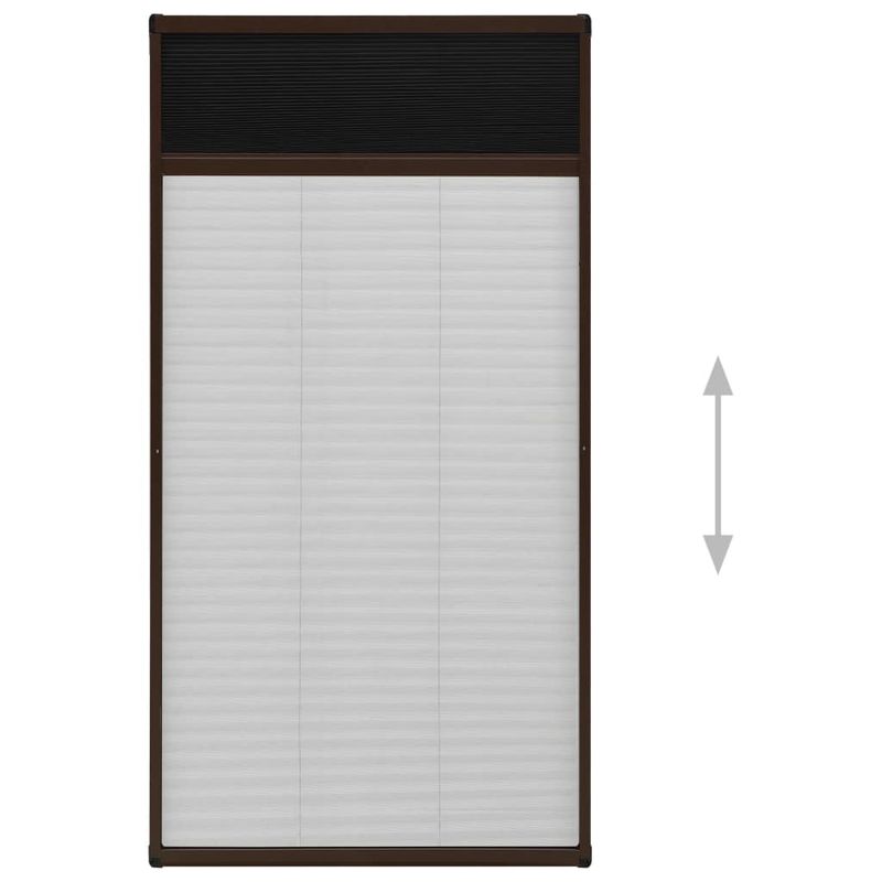 Casa si Gradina - Textile si covoare - Perdele si draperii - Perdele - Plasa insecte plisse pentru ferestre, maro, 80x160 cm, aluminiu - Infinity.ro