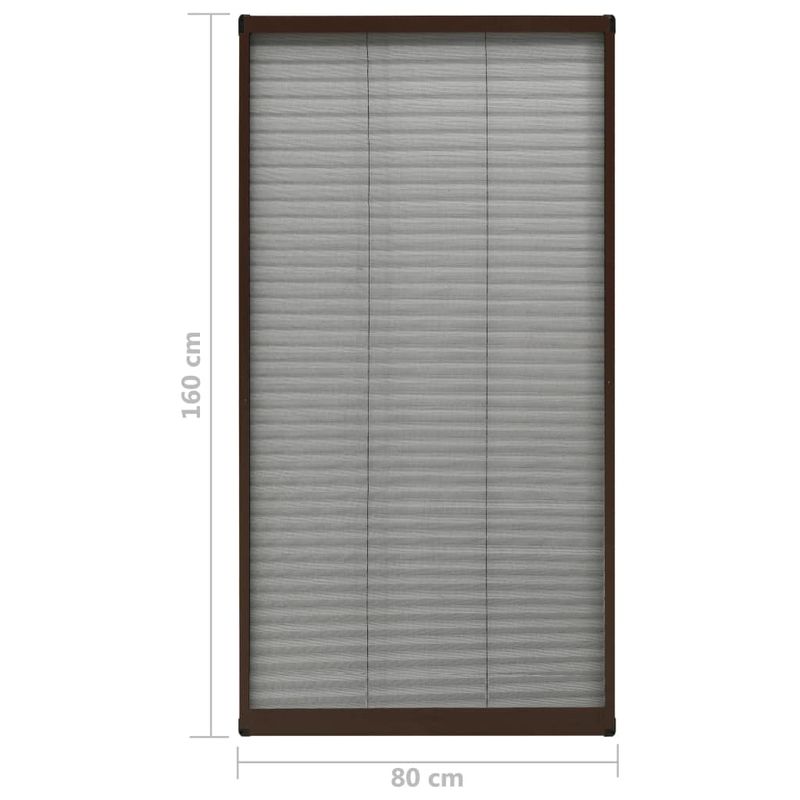 Casa si Gradina - Textile si covoare - Perdele si draperii - Perdele - Plasa insecte plisse pentru ferestre, maro, 80x160 cm, aluminiu - Infinity.ro