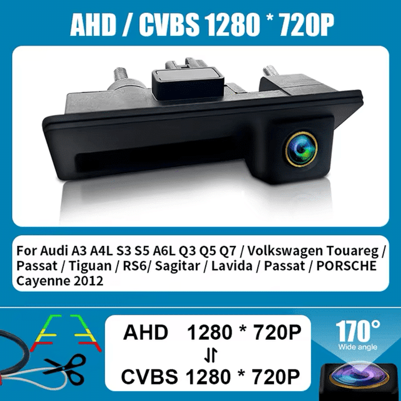 Auto si Moto - Electronice auto - Accesorii electronice auto - Camera De Marsarier Dedicata Audi A3 A4 A5 Q3 Q5 Si VW Passat B6 B7 Golf 6 Tiguan Touran Montaj In Maner Portbagaj - Infinity.ro