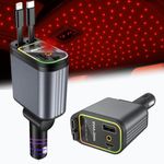 Auto si Moto - Electronice auto - Accesorii electronice auto - Incarcator Auto 4 in 1 pentru Bricheta cu Cabluri Retractabile Type-C iPhone USB-A/USB-C Proiectie LED Fast Charge - Infinity.ro