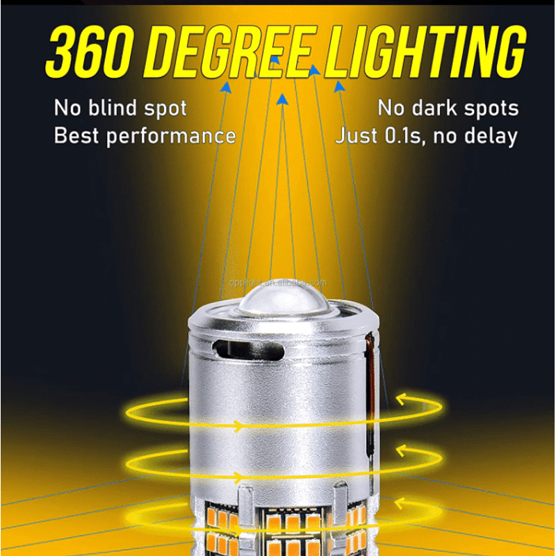 Auto si Moto - Electrice auto - Iluminare si semnalizare - Becuri auto - Bec LED Auto P21W BA15S 1156 cu Lupa si 60 LED-uri Culoare Alba 6000K pentru Marsarier DRL lumini de zi CANBUS 30W - Infinity.ro