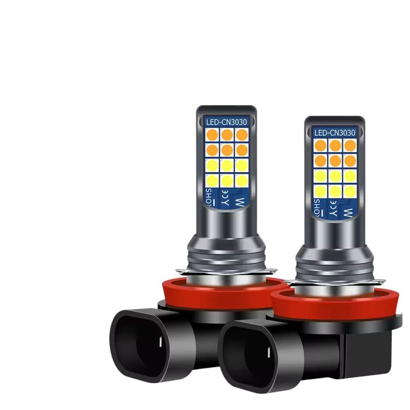 Auto si Moto - Electrice auto - Iluminare si semnalizare - Becuri auto - Set 2 Becuri Auto LED pentru Proiectoare Ceata H8/H11, 24SMD, 60W Lumina Alba si Galbena, 6000K/3000K ,12V - Infinity.ro