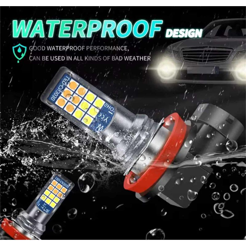 Auto si Moto - Electrice auto - Iluminare si semnalizare - Becuri auto - Set 2 Becuri Auto LED pentru Proiectoare Ceata H8/H11, 24SMD, 60W Lumina Alba si Galbena, 6000K/3000K ,12V - Infinity.ro