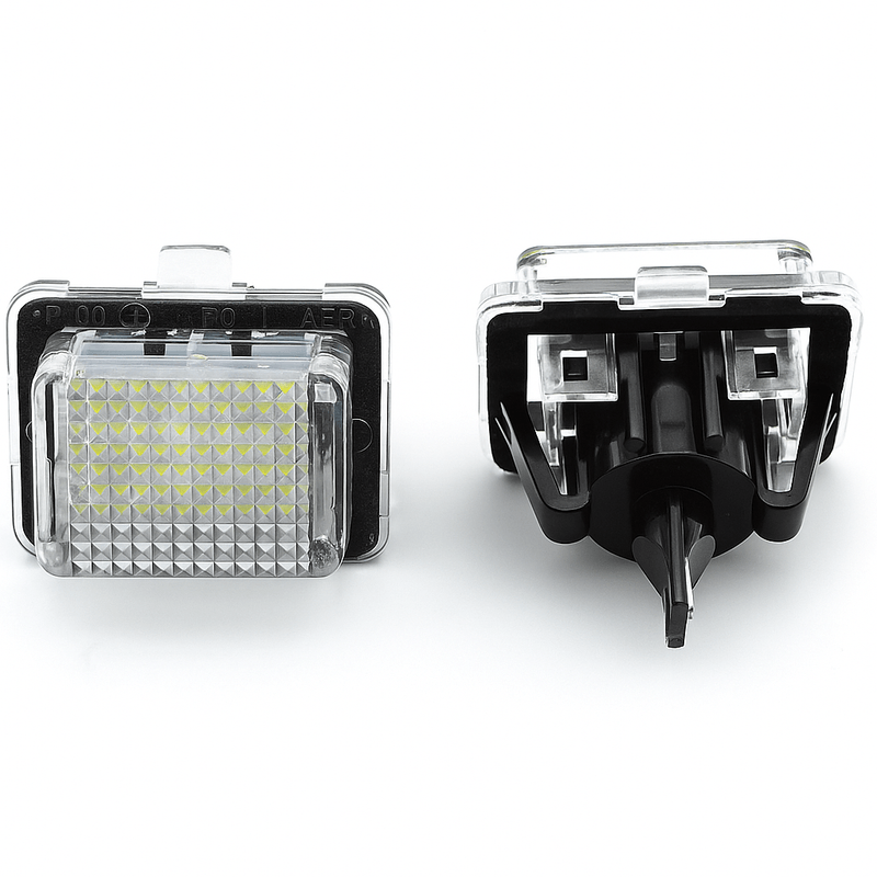 Auto si Moto - Electrice auto - Iluminare si semnalizare - Lumini ambientale - Set 2 Lampi LED Numar Auto Mercedes Benz W204 W221 W212 W222 BRABUS 18LED 2835 6500K Canbus, Fara Eroare - Infinity.ro