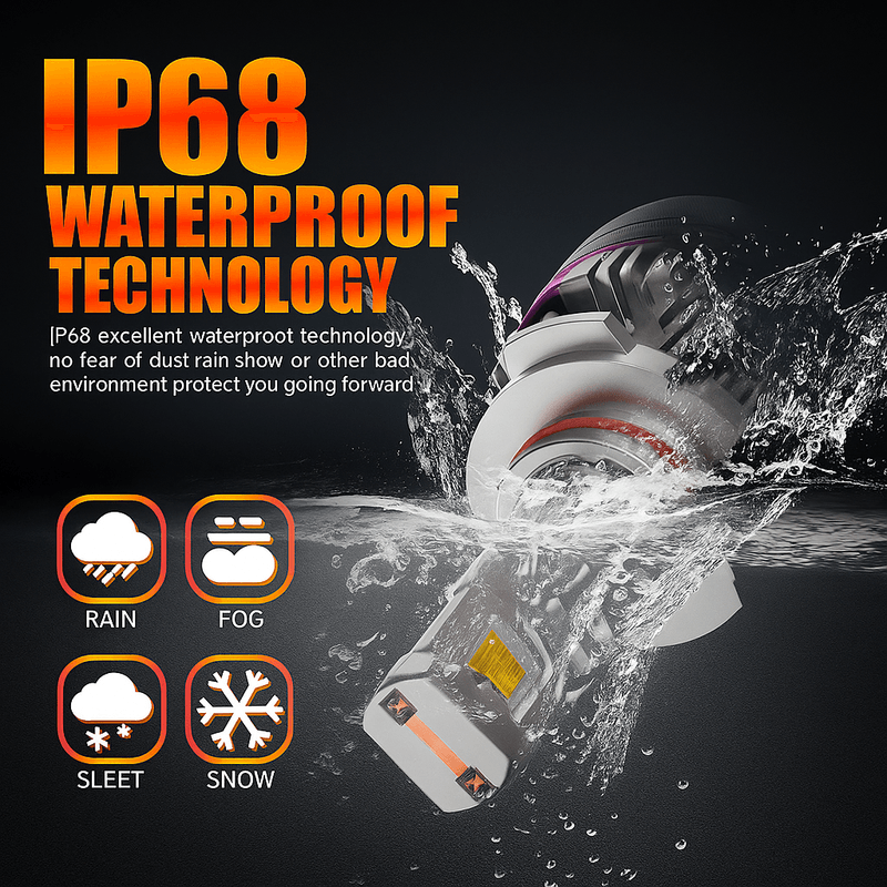 Auto si Moto - Electrice auto - Iluminare si semnalizare - Becuri auto - Set 2 Becuri Auto HIR2 9012 LED CSP 160W 3000K 4300K 6500K Galben-Alb Reglabil Din Aplicatie, 16000LM Canbus Fara Eroare - Infinity.ro