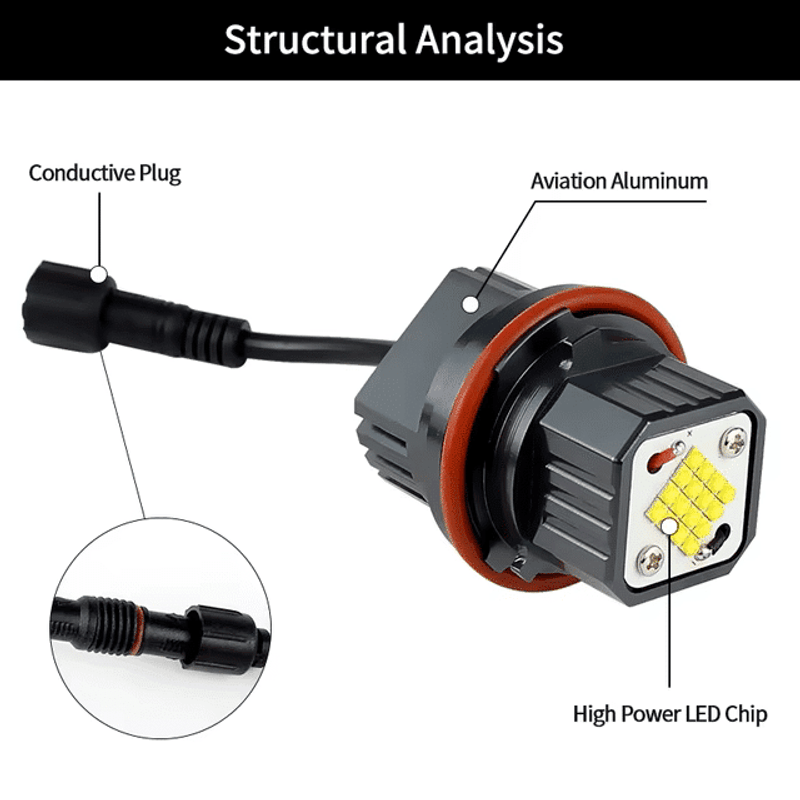 Auto si Moto - Electrice auto - Iluminare si semnalizare - Becuri auto - Set 2 Becuri LED Marker pentru Angel Eyes BMW 160W E83 E87 E60 E61 E53 E63 E64 E65 E66 - Lumina Alba 6000K Canbus - Infinity.ro