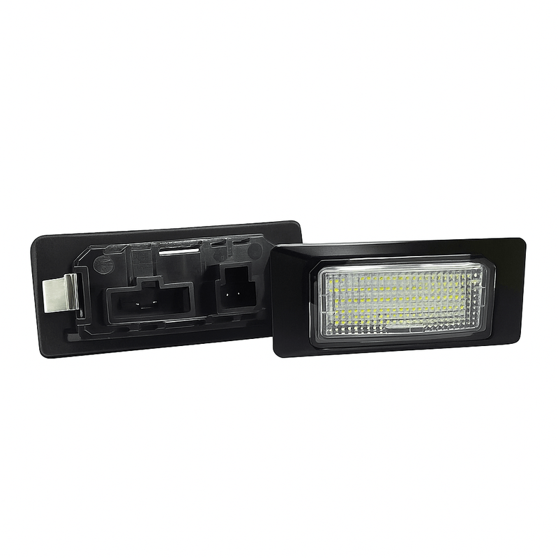 Auto si Moto - Electrice auto - Iluminare si semnalizare - Lumini ambientale - Set 2 Lampi LED Numar Inmatriculare Auto Canbus Compatibila Audi A1 A3 A4 A5 A6 A7 Q3 Q5 RS S-Line Lumina Alba - Infinity.ro