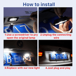 Auto si Moto - Electrice auto - Iluminare si semnalizare - Lumini ambientale - Set 2 Lampi LED Numar Inmatriculare Auto Canbus Compatibila Audi A1 A3 A4 A5 A6 A7 Q3 Q5 RS S-Line Lumina Alba - Infinity.ro