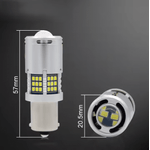 Auto si Moto - Electrice auto - Iluminare si semnalizare - Becuri auto - Bec LED Auto P21W BA15S 1156 cu Lupa si 60 LED-uri Culoare Rosu pentru Pozitie spate sau Frana CANBUS 12V Putere 30W - Infinity.ro