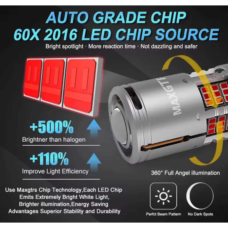 Auto si Moto - Electrice auto - Iluminare si semnalizare - Becuri auto - Bec LED Auto P21W BA15S 1156 cu Lupa si 60 LED-uri Culoare Rosu pentru Pozitie spate sau Frana CANBUS 12V Putere 30W - Infinity.ro