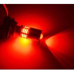 Auto si Moto - Electrice auto - Iluminare si semnalizare - Becuri auto - Bec LED Auto P21W BA15S 1156 cu Lupa si 60 LED-uri Culoare Rosu pentru Pozitie spate sau Frana CANBUS 12V Putere 30W - Infinity.ro