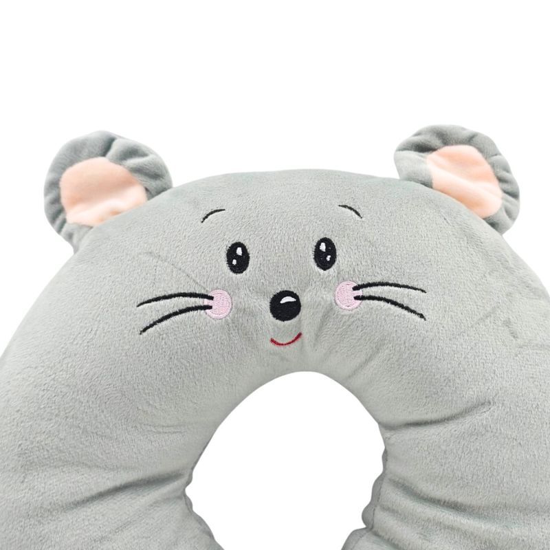 Sport si Outdoor - Articole de voiaj - Accesorii articole de voiaj - Perna de calatorie, pentru copii, culoare gri, model soricel, 31x29x8 cm - Infinity.ro