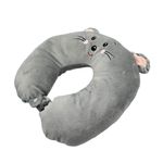 Sport si Outdoor - Articole de voiaj - Accesorii articole de voiaj - Perna de calatorie, pentru copii, culoare gri, model soricel, 31x29x8 cm - Infinity.ro