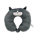 Sport si Outdoor - Articole de voiaj - Accesorii articole de voiaj - Perna de calatorie, pentru copii, culoare gri carbune, model husky, 31x29x8 cm - Infinity.ro