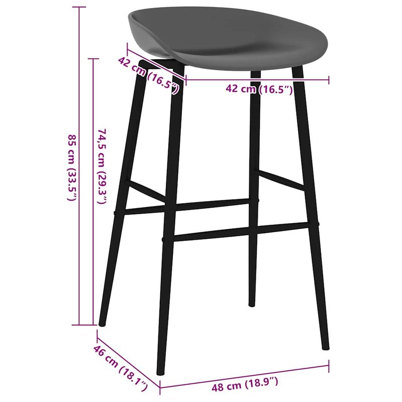 Casa si Gradina - Mobilier - Scaune si fotolii - Scaune - Scaune de bar, 4 buc., gri - Infinity.ro