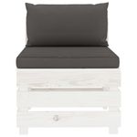 Casa si Gradina - Gradina si terasa - Mobilier exterior - Canapele si fotolii gradina - Canapea de gradina din paleti, de mijloc, perne antracit, lemn - Infinity.ro