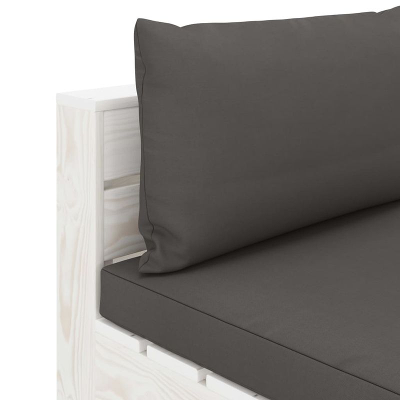 Casa si Gradina - Gradina si terasa - Mobilier exterior - Canapele si fotolii gradina - Canapea de gradina din paleti, de mijloc, perne antracit, lemn - Infinity.ro
