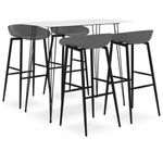 Casa si Gradina - Mobilier - Seturi de mobilier - Seturi bucatarie - Set mobilier de bar, 5 piese, alb si gri - Infinity.ro