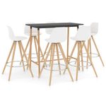 Casa si Gradina - Mobilier - Seturi de mobilier - Seturi bucatarie - Set mobilier de bar, 7 piese, alb - Infinity.ro