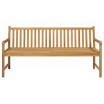 Casa si Gradina - Gradina si terasa - Mobilier exterior - Bancute de gradina - Banca de gradina cu perna albastra, 175 cm, lemn masiv tec - Infinity.ro