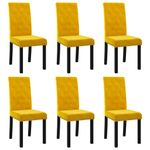 Casa si Gradina - Mobilier - Scaune si fotolii - Scaune - Scaune de sufragerie, 6 buc, galben, catifea - Infinity.ro