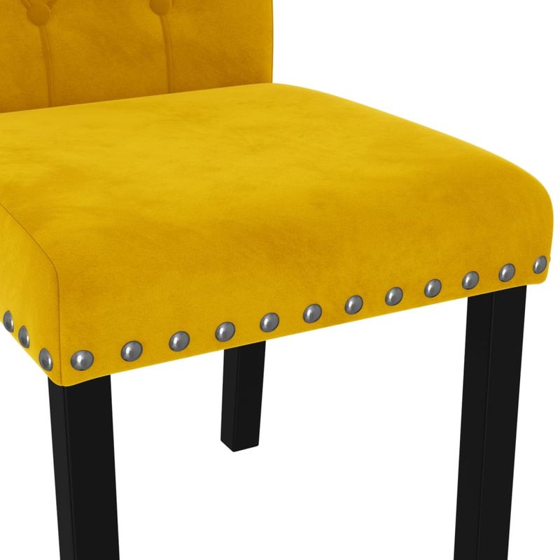 Casa si Gradina - Mobilier - Scaune si fotolii - Scaune - Scaune de sufragerie, 6 buc, galben, catifea - Infinity.ro