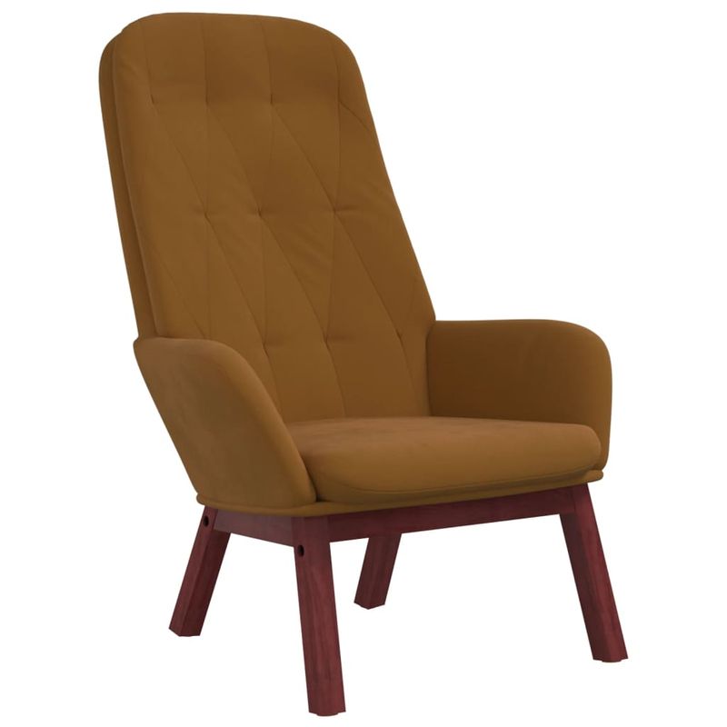 Casa si Gradina - Mobilier - Scaune si fotolii - Fotolii - Fotoliu de relaxare cu taburet, maro, catifea - Infinity.ro