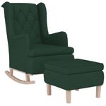 Casa si Gradina - Mobilier - Scaune si fotolii - Fotolii - Fotoliu balansoar cu taburet, verde inchis, material textil - Infinity.ro